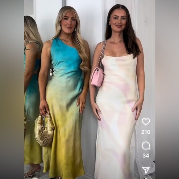 ZARA ASYMMETRICAL SATIN EFFECT TIE DYE DRESS - Picture 15 of 16